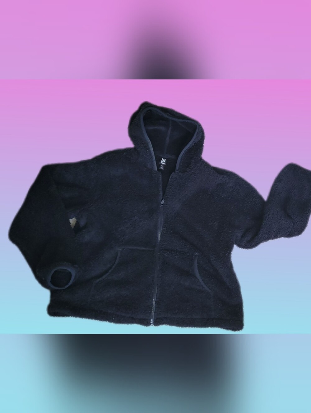 Ideology Black Sherpa Full Zip Hoodie Jacket, Women's Size XXL, Soft